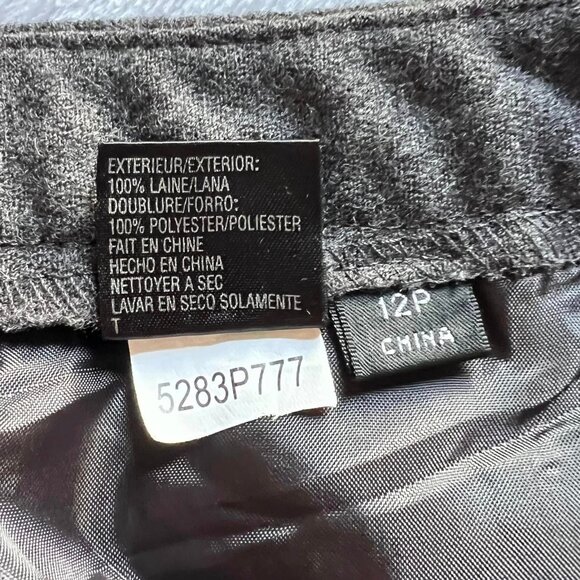 Women’s Size 12 Petite Solid  Gray Wool Lined Dress Slacks - Picture 6 of 9